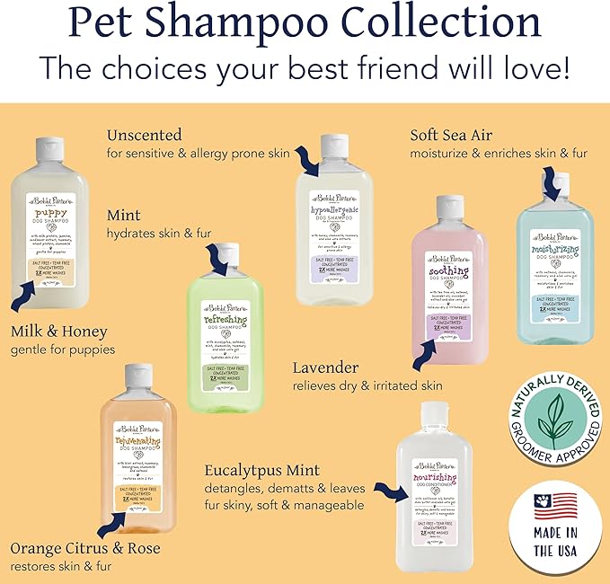 Bobbi Panter Rejuvenating Dog Shampoo, Restores & Revitalizes Skin & Fur, Orange Citrus Scent - 30:1 Concentrated Formula, Made in The USA, Trusted by Professional Groomers, 14 oz.