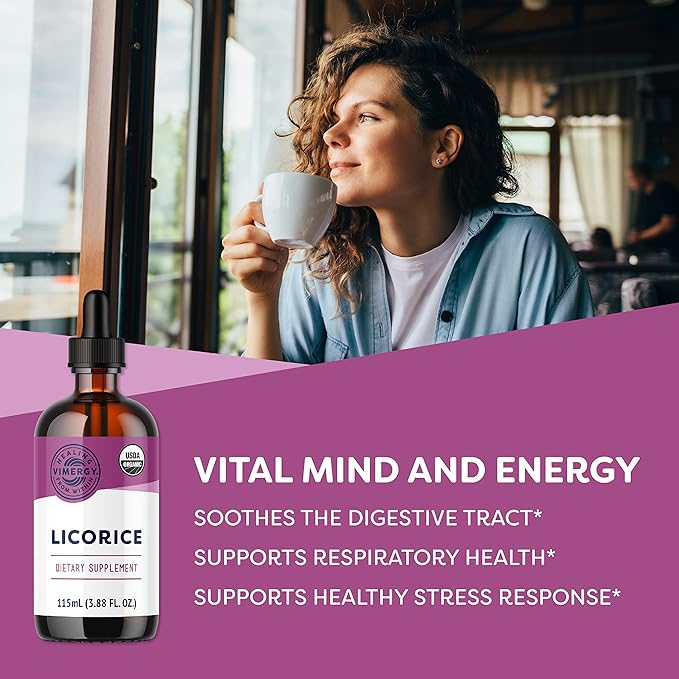 Vimergy Licorice – Promotes Digestive Function* – Benefits Respiratory Health* – USDA Certified Organic, Vegan, Gluten-Free – 115 mL (57 Servings)