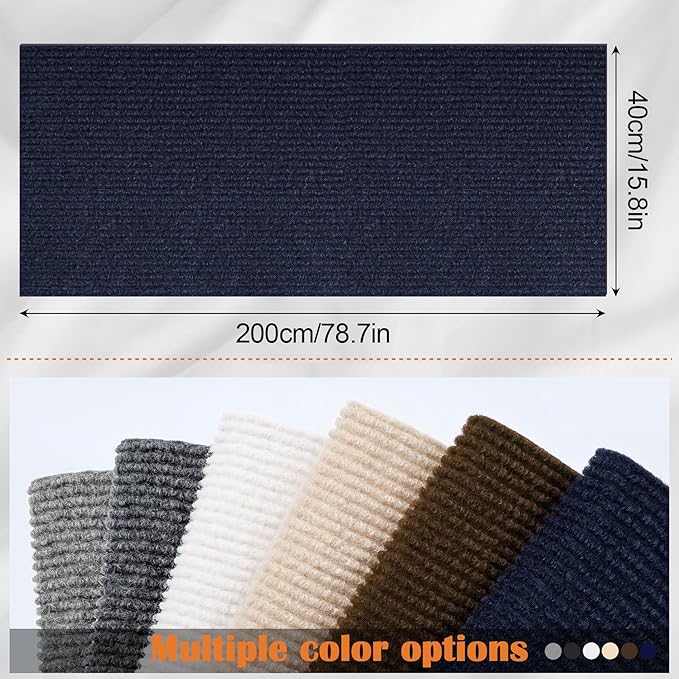 Couch Cat Scratch Protector - 78.7" x 15.8" Trimmable Self-Adhesive Cats Claws Scratch Pads, Sisal Cat DIY Climbing Couch Protector for Scratch Post Cat Tree Replacement Indoor (Dark Blue)