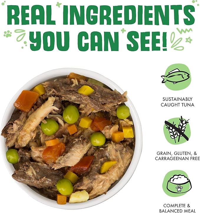 Weruva Classic Dog Food, Cirque de la Mer with Tuna & Veggies in Gravy, 14oz Can (Pack of 12)