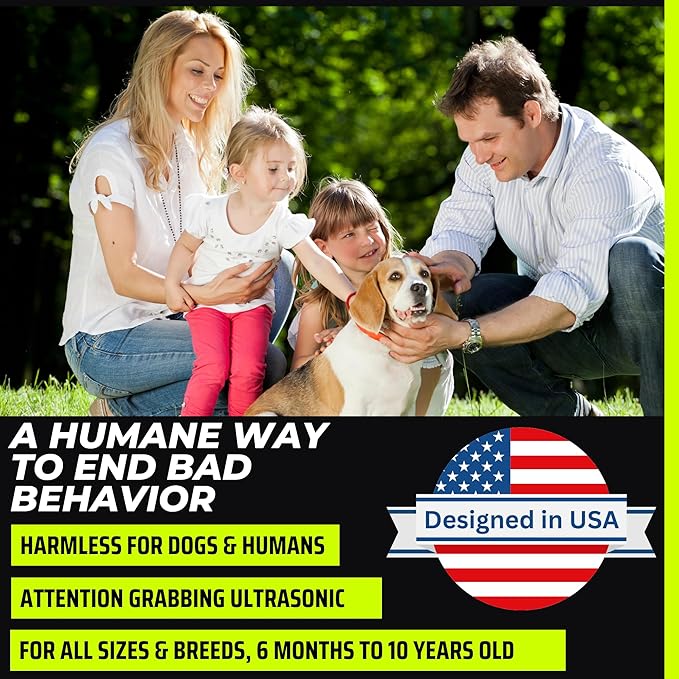 BarxBuddy 2nd Gen Dog Bark Deterrent Devices | Long Range Ultrasonic | Bark Collar Alternative | Dog Training Indoor/Outdoor | Rechargeable Anti Bark Device for Dogs (Black)