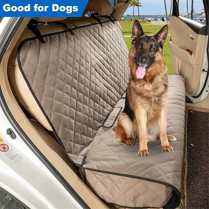 Bench Car Seat Cover Protector - Waterproof, Heavy-Duty and Nonslip Pet Car Seat Cover for Dogs with X-Large Size Fits for Large SUVs & Trucks