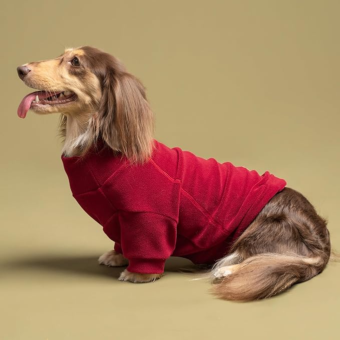 Fitwarm 3 Pack Classic Fleece Dog Sweater, Christmas Dog Winter Clothes for Small Dogs Boy Girl, Holiday Xmas Pet Apparel, Burgundy Red, Green, Navy Blue, Large