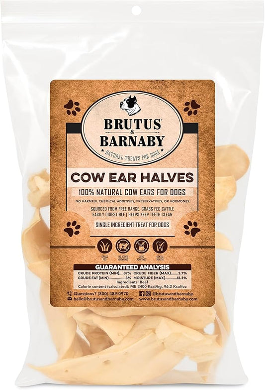Cow Ears for Dogs – Thick Cut, Grass-Fed Angus Beef, All-Natural No-Rawhide Dog Treat Alternative