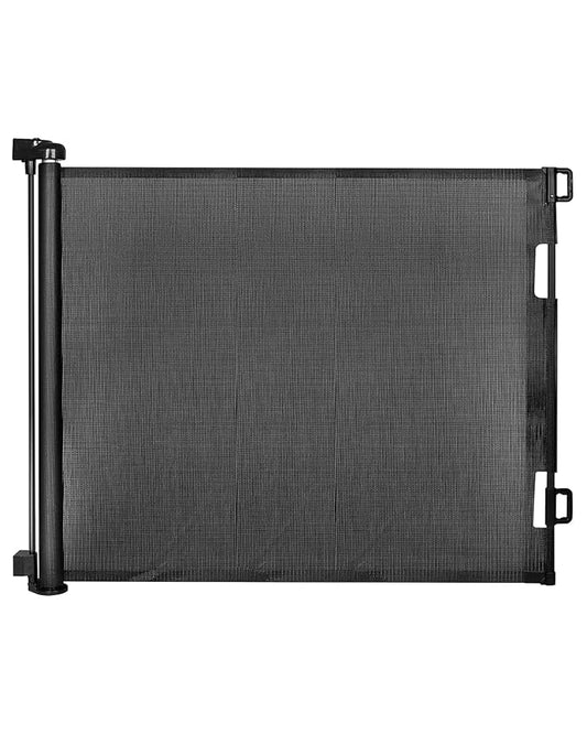 Retractable Baby Gate for Doorways and Stairs, Mesh Safety Gate for Pet, Indoor & Outdoor Use, One-Hand Operation, Easy Installation, 33.6" Tall, Expands to 55" Wide（Black,33.6"x55")