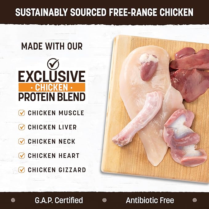 Earth Animal Wisdom Air Dried Dog Food | Chicken Recipe Premium Natural Dog Food | All Breeds & Ages | Made in The USA | 2 Pound Bag