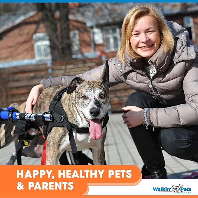 Walkin' Wheels Large Dog Wheelchair, Lightweight Dog Wheelchair for Back Legs, 70-180 lbs, for 17-19 inches Leg Height - Pink