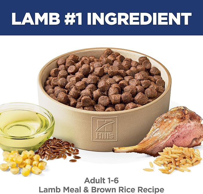 Hill's Science Diet Adult 1-6, Adult 1-6 Premium Nutrition, Dry Dog Food, Lamb & Brown Rice, 33 lb Bag