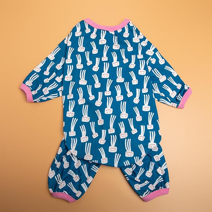 LovinPet Large Dog Jumpsuit, Dog Pjs, Lightweight Stretchy Fabric, Blue Octopus Print Dog Jumpsuit, Onesies for Dogs, Pitbull Shirt, Pajamas for Pitbulls, Easy to Wear Large Dog Clothes, 3XL