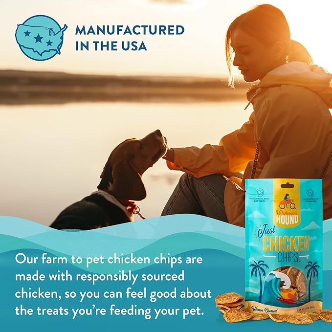 Just Chicken Chips | Single Premium Ingredient & Healthy Treats | All Natural Training Treats for Small, Medium, and Large Dog Breeds | Made in USA - 3oz