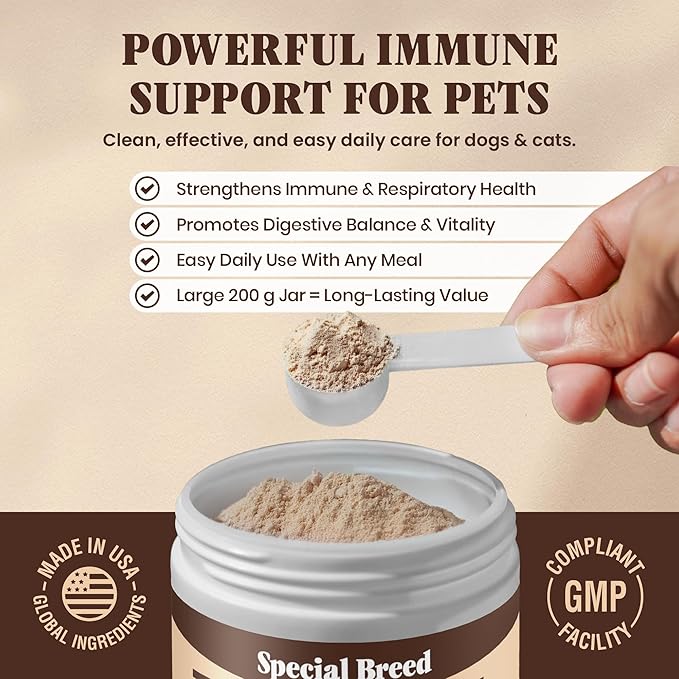 Turkey Tail Mushroom for Dogs - Organic Turkey Tail for Dogs Mushroom Powder for Respiratory, Immunity, Digestion - Lipoma Lumps and Bumps Supplement, No Fillers - 200 Grams