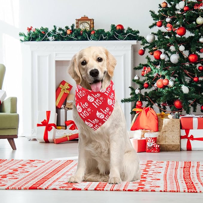 2 Pack Christmas Dog Bandanas, for Dog, Pet Scarf for Boy Girl, Holiday Bandana Bibs Handkerchief for Small XSmall Dogs Cats
