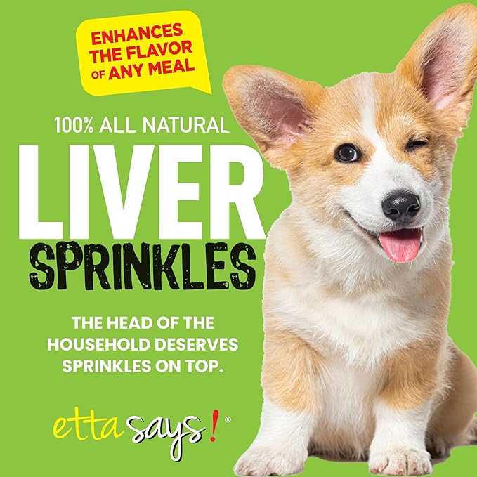 etta says! Liver Sprinkles for Dogs - High Protein Food Topper - Boosts Flavor - 100% Natural and Made in USA (Pack of 3)