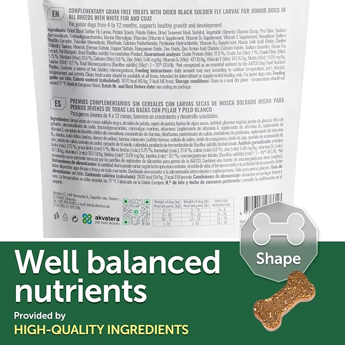 Nature's Protection Training Puppy Treats - Healthy, Grain Free Dog Treats for Small, Medium & Large Breed Dogs with Light Fur (Superior Care - Insects, 5,29 oz)