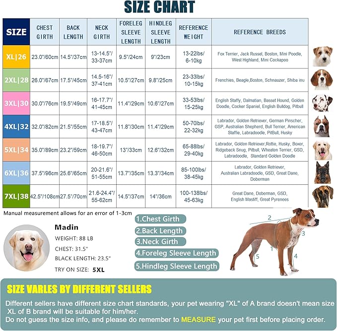 Yeapeeto Dog Onesie Surgery Recovery Suit for Large Medium Bodysuit Dogs Pajamas PJS Full Body for Shedding, Prevent Licking, Wound Protection, Cone Alternative (X-Large, Pink)