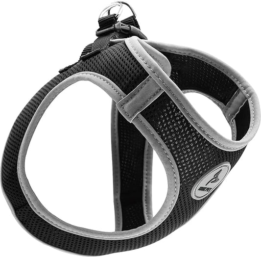 Dog Harness (Chest 18.5"-19.5", Weight 15–20 lbs) Athletica Adjustable Heavy Duty No Choke Puppy Vest for Large Dogs Lightweight Air Mesh, Reflective, Puppy Essentials – Black, Large