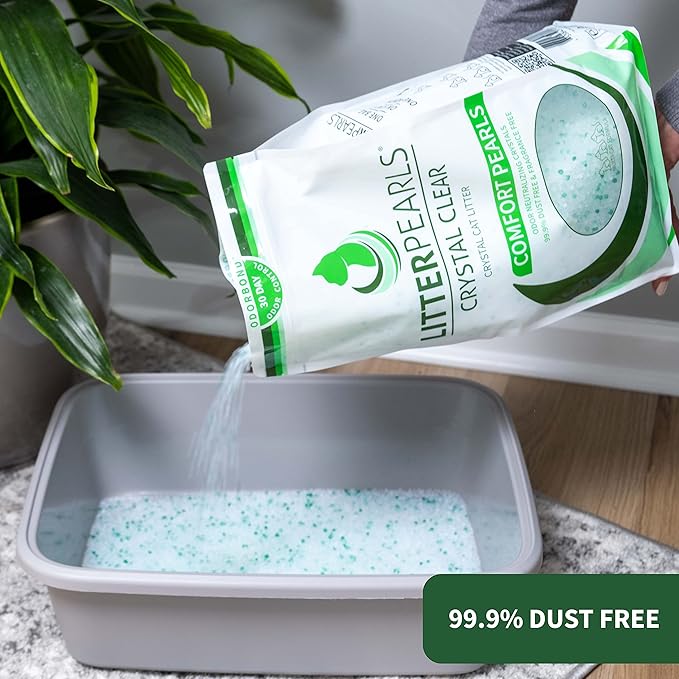 Litter Pearls Crystal Clear Unscented Non-Clumping Crystal Cat Litter with Odorbond, 7 lb