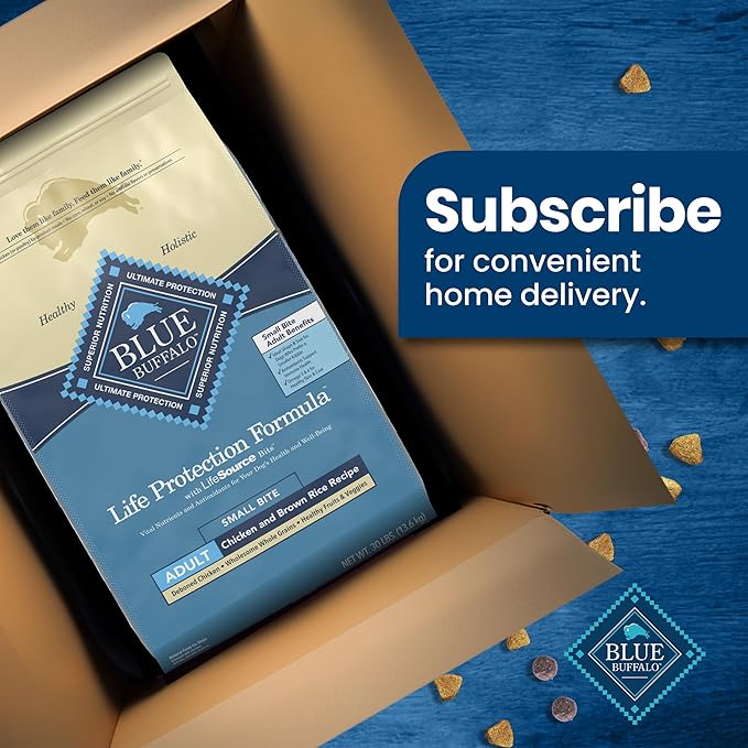 Blue Buffalo Life Protection Formula Natural Adult Small Bite Dry Dog Food, Chicken and Brown Rice 30-lb