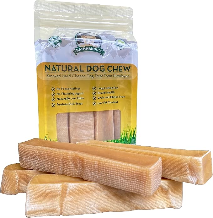 Authentic Himalayan Yak Cheese for Dogs - Large/XLarge (Pack of 4) - Sourced from Pristine Himalayan Foothill, Rawhide-Free, NO preservatives