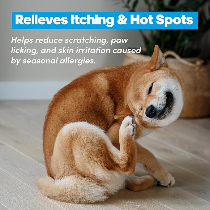 Allergy Relief & Immune Support Chews for Dogs – 90 Soft Chews, Chicken Flavor – Seasonal Itch, Skin, Paw Licking, Hot Spots – Dog Allergy Supplement