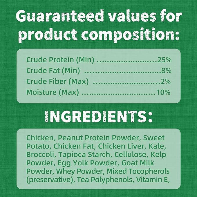 Just Try 16 OZ Kale & Spinach Cat Treats for Indoor Cats, Gluten Free, Low-Calorie Healthy Cat Snacks, Plant-Based Fiber-Rich Natural Chicken Flavor Training Treats
