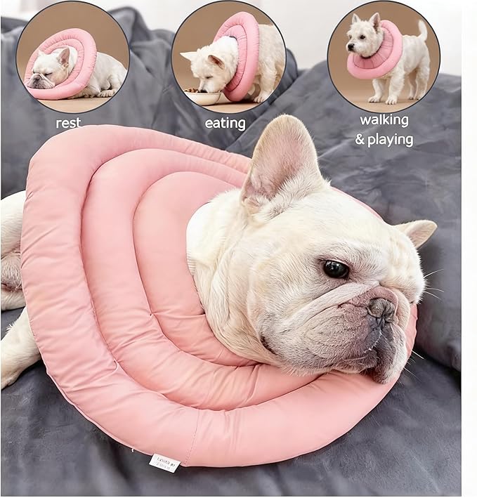 Soft Dog Cones, Recovery Dog Donut Collar After Surgery-Cone of Shame Alternative, Pet Elizabethan E-Collar Anti-Bite Lick Wound Healing Adjustable for Small Large Medium Dogs-BARDIMIES