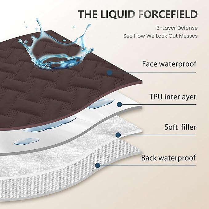 gogobunny 100% Double Sided Waterproof Dog Blanket Soft Pet Bed Cover Reversible Protect Furniture Couch Sofa Car for Puppy Cat (Dark Coffee/Light Coffee, 40x50 Inch (Pack of 1))