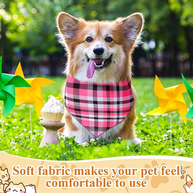 Sanwuta 72 Pcs Dog Bandana Bulk Washable Puppy Triangle Scarfs Cat Bandanas Adjustable Soft Cute Pet Triangle Bibs Accessories for Small Medium Dogs Cats Pets Costume (Stripe Pattern)