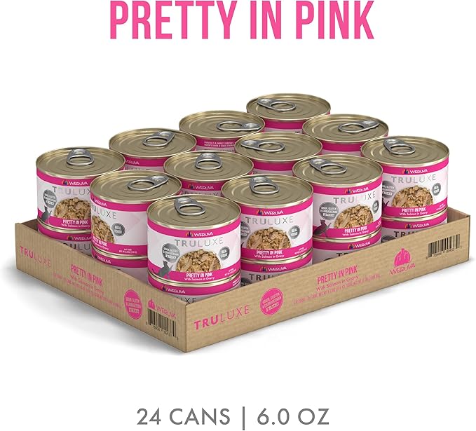 Weruva TruLuxe Cat Food, Pretty in Pink with Wild-Caught Salmon in Gravy, 6oz Can (Pack of 24)