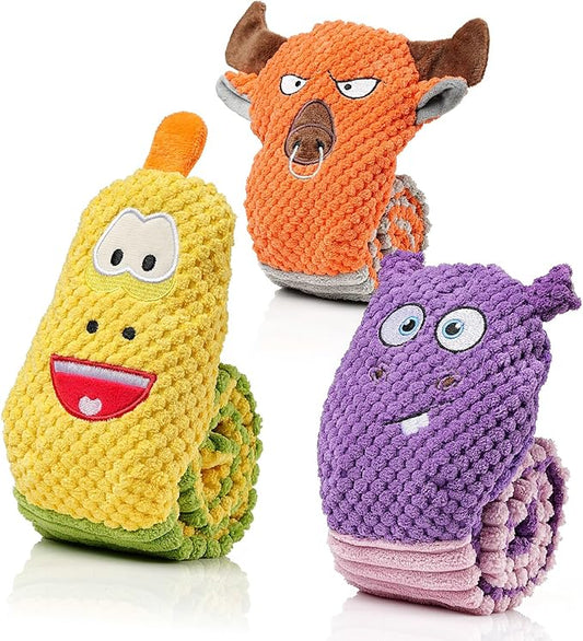 Dog Toy Pack for Large Dogs, (3-Pack) Stuffless Dog Toys for Aggressive Chewers, Extra Long Durable Squeaky Dog Toy, Dog Puzzle Toy for Small, Middle, Large Breed