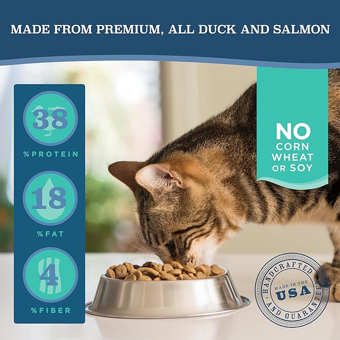 Blackwood Dry Cat Food, Special Diet Formula for Sensitivities, Duck Meal, Salmon Meal & Field Pea Recipe, 4 Pound Bag, High Protein, Slow Cooked, Grain Free