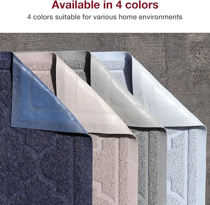 Cat Litter Mat Litter Trapping Mat, Non-Slip, Less Waste Cat Litter Box Mat,Door mats, Entrance mats，Waterproof, Anti Slip, and pet Urine Resistant，47" x 36" LightBlue