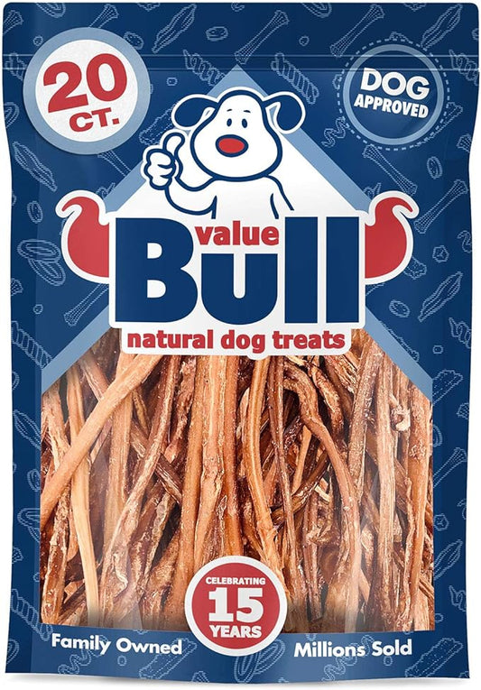ValueBull Lamb Pizzle Sticks, 20 Count - Natural Dog Treats, Grass-Fed