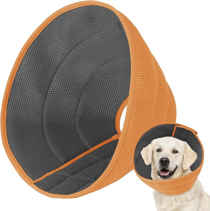 Dog Cone Soft Recovery Collars & Cones After Surgery for Medium Large Dogs, Comfy Ecollars to Stop Licking, Adjustable, Dog Ecollars for Recovery Fabric: Soft Comfort, Ecollars of Shame Alternatives