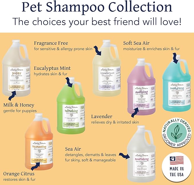 Bobbi Panter Rejuvenating Dog Shampoo, Restores & Revitalizes Skin & Fur, Orange Citrus Scent - 30:1 Concentrated Formula, Made in The USA, Trusted by Professional Groomers, 1 Gal.