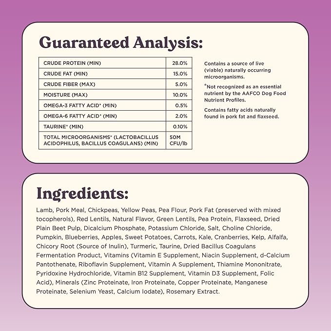 Bundle x Joy Brave Probiotic Dog Food Dry, Lamb, 18lb Bag, Natural Grain Free Adult Kibble for Digestive Health Made with Real New Zealand Lamb, 20 Plant Based Superfoods, Corn, Poultry & Soy Free