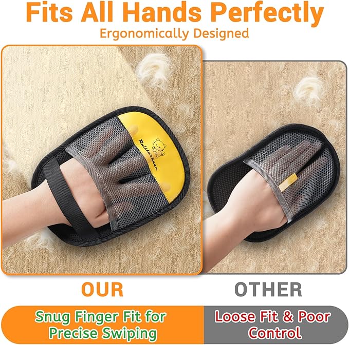 Pet Hair Removal Glove，2025 Newly Upgraded Reusable Magic Brush Pet Hair Remover Glove for Cats & Dogs，Pet Hair Remover Tool for Couch,Curtain, Clothing, Carpet, Car Seat (2Pcs)