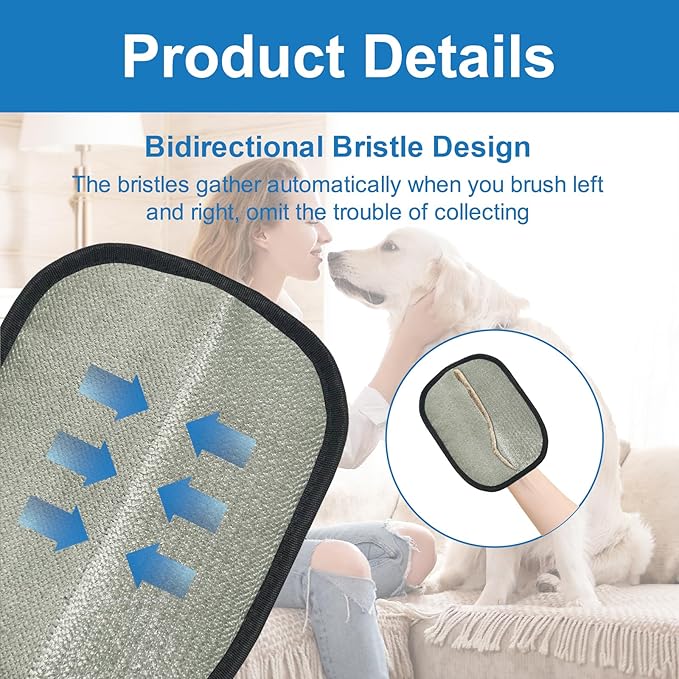 Pet Hair Remover Glove for Dogs and Cats, Reusable & Electrostatic Pet Hair Remover Glove, Effective Pet Hair Removal Tool for Couch, Carpet, Car Seat, and Clothing-1PCS