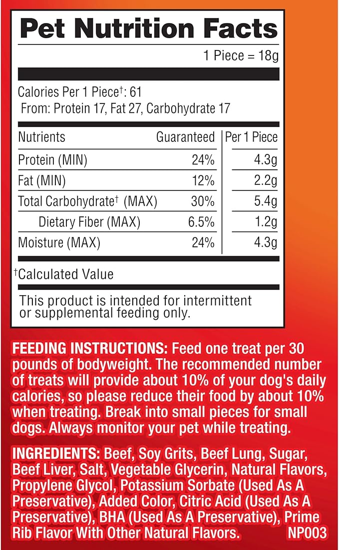 Pup-Peroni Dog Treats, Prime Rib Flavor, 22.5 Ounce, Made with Real Steak