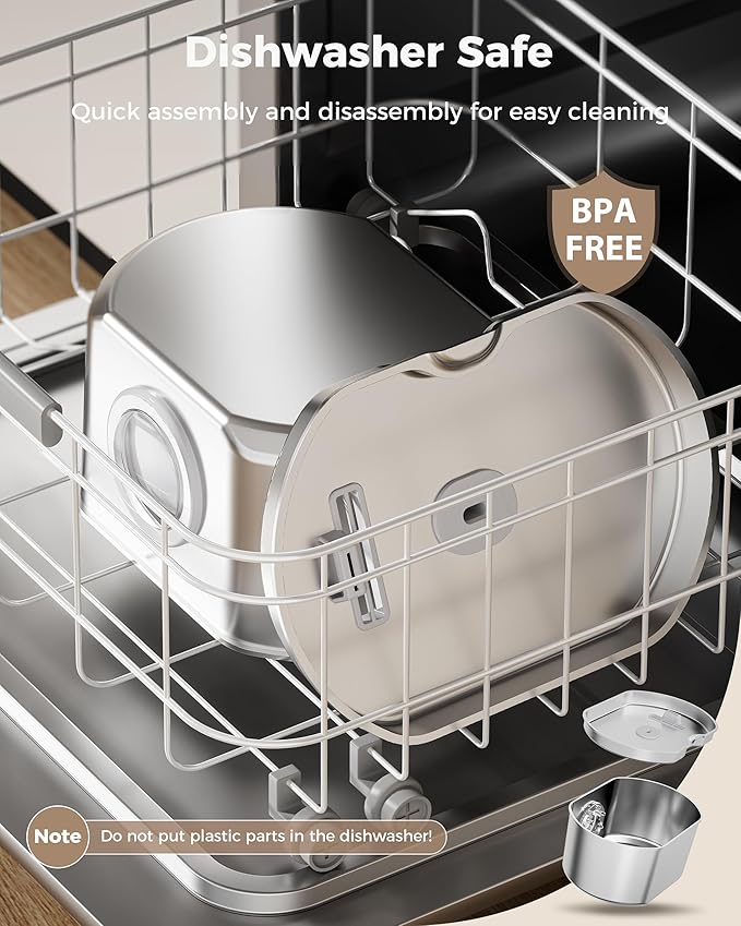 Cat Water Fountain Stainless Steel - Pet Drinking Fountain for Cats Indoor - 2.2L/74oz Automatic Water Dispenser with Watering Level Window (1 Filter)