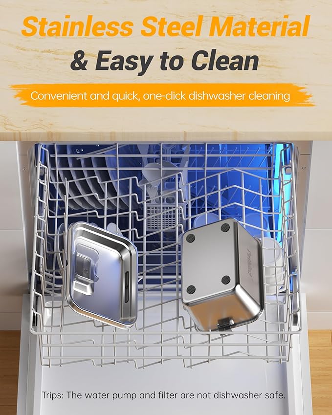 Dog Water Fountain for Large Dogs 2Gal/264oz Large Capacity Pet Water Dispenser Stainless Steel Water Cat Fountain Automatic Dog Water Bowl Dispenser with 3 Filters Ultra Quiet Pump Easy to Clean