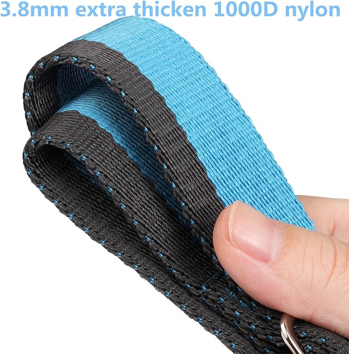 Martingale Collar 1.5 Inch Wide 1200D Extra Strong Nylon Dog Collar, No Pull Heavy Duty Dog Collar with 2-Color Stripe for Medium to XLarge Dogs (Medium, 1 1/2 Inch Wide, Baby Blue & Grey)