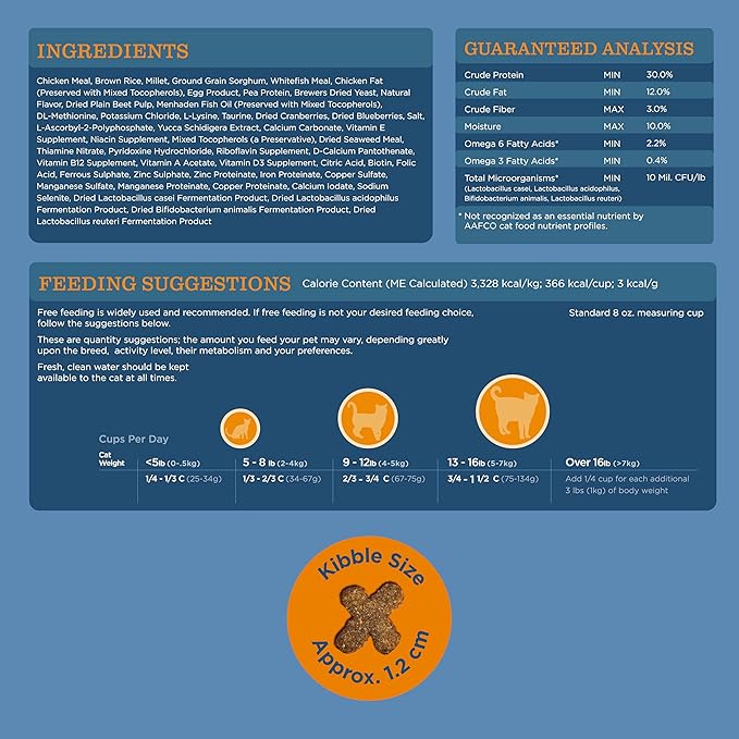 Blackwood Dry Cat Food, Indoor Formula, Chicken Meal & Brown Rice Recipe, 13.2 Pound Bag, High Protein, Slow Cooked