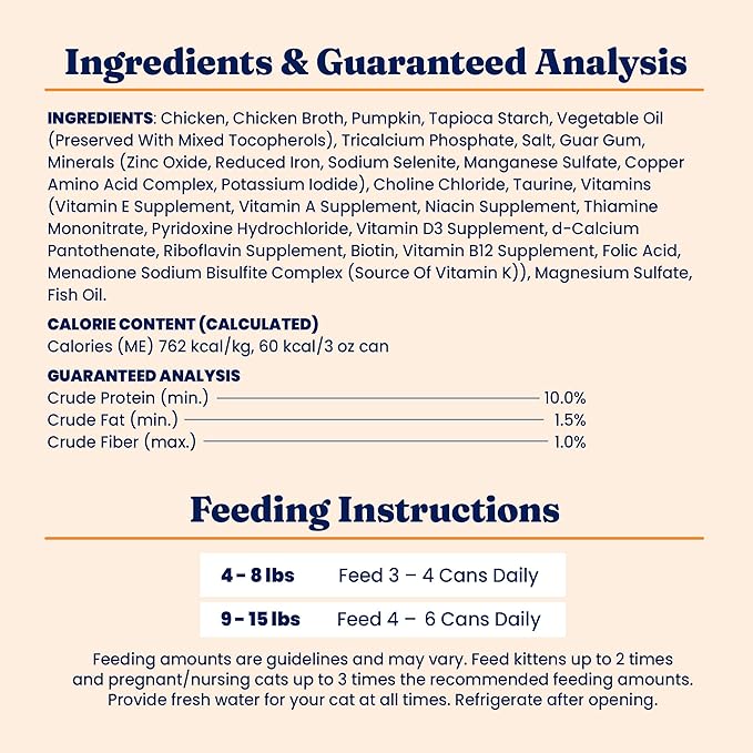 Solid Gold Wet Cat Food Shreds in Gravy - Healthy Canned Cat Food Made w/Real Chicken & Pumpkin Shreds, Vitamins & Minerals - Grain Free & Gluten Free Canned Meals for Cats & Kittens - 24ct/3oz Can