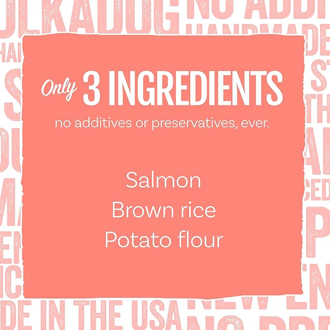 Polkadog Salmon Says Bone Shaped Treats - Omega-3 Rich, Low Fat Healthy Dog Treat - Digestible, Vitamin & Mineral Packed Dog Snacks - Crunchy 3-Ingredient Treat, Ideal for Dogs with Allergies - 7 oz