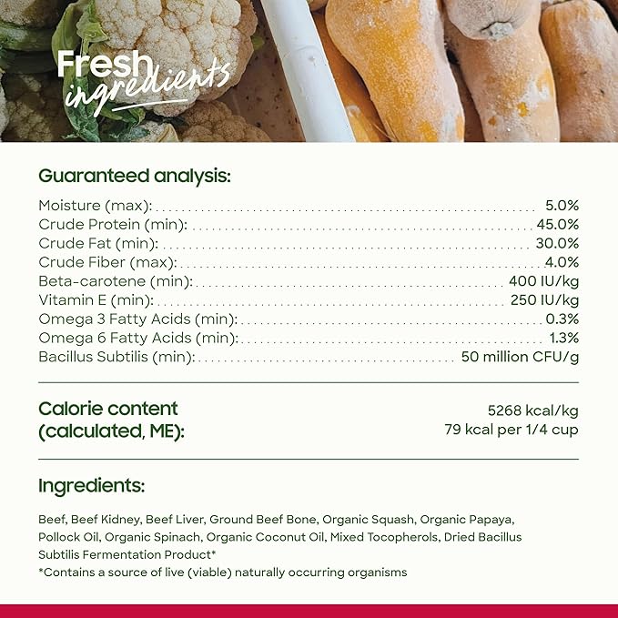 smallbatch Freeze Dried Dog Treats, Superfood Food Topper Beef Bites for Dogs & Cats, Probiotics, Organic Ingredients, High Protein, Grain Free Healthy Treat Food Topper, Made in The USA, 18 oz Bag