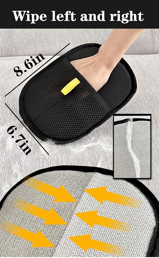 3Pcs Pet Hair Removal Glove, Electrostatic Pet Hair Gloves,Reusable Pet Hair Remover Glove, Pet Hair Removal Tool,Dog Hair Remover Grooming Glove,Suitable for Clothes,Carpet,Sofa.