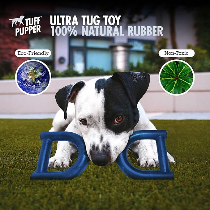 SuperChewy Tough Tug Pull Toy | Lifetime Replacement | Strong Natural Rubber | Interactive Tug-of-War Toy for Dogs | Ultra Durable Chew Toys for Aggressive Chewers | for Medium & Large Breeds