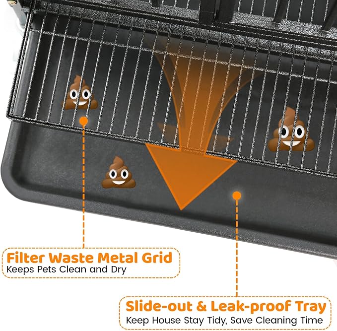 Homey Pet 2 Pack Three Tiers 43 inch Stackable Heavy Duty Dog Crate with Wheels, Indestructible Steel Dog Cage Kennel Indoor with Detachable Divider, Trays, Feeding Bowls, Escape Proof Locks