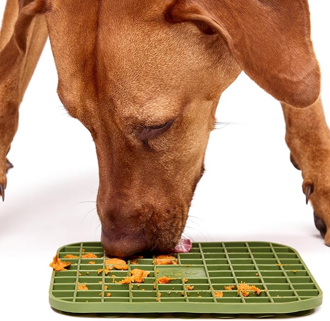 DOG by Dr. Lisa Lick Mat for Dogs - Grooming & Bath Time Mat - Suction Cup Slow Feeder Pad for Dogs - 53 Suction Cups - Great for Brushing, Washing & Feeding - Dishwasher Safe - Vet Created